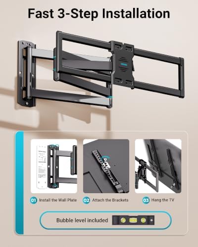 BONTEC Long Arm Corner TV Wall Mount for Most 42-75 Inch TVs