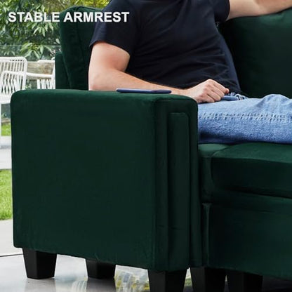 Belffin Modular Sectional Sofa L Shaped Couch with Reversible Chaises 6-Seater Convertible Sectional Sofa Couch Velvet Corner Sofa Green