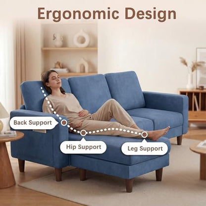 JUMMICO L-Shaped Couch for Apartment, Suitable for single occupancy