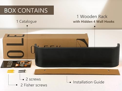 Wall Coat Rack with Shelf - Wall Shelf with Hooks - entryway Hooks - Modern Coat Rack - Wooden Mount for Home Decor - Jacket Hanger - Coat Hanger wall Mount