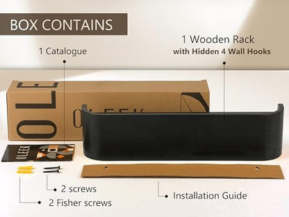 Wall Coat Rack with Shelf - Wall Shelf with Hooks - entryway Hooks - Modern Coat Rack - Wooden Mount for Home Decor - Jacket Hanger - Coat Hanger wall Mount
