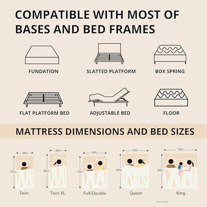 EGOHOME King 10 inch Memory Foam Mattress for Back Pain Relief Medium Firm
