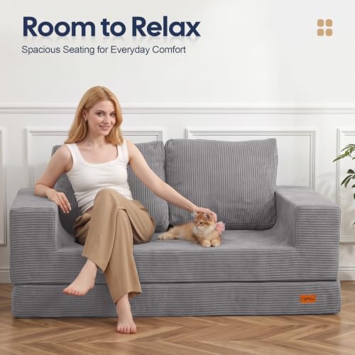 COMAX Futon Sofa Bed, Convertible Sofa Bed, Folding Boneless Couches