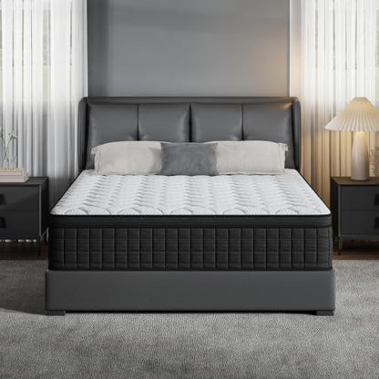 Holidaymoon Queen Mattress 12 Inch, Memory Foam Hybrid Pocket Spring Medium Firm in a Box, Cooling Breathable Bedding for Home Bedroom（12 Queen）