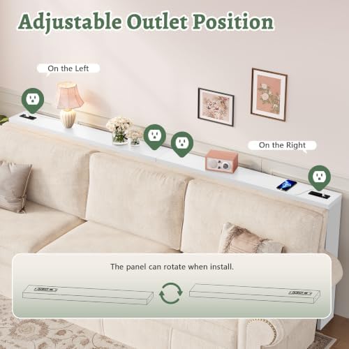 FAVOOSTY 39.4" Sofa Table Behind Couch, Narrow Console Entry Table, White