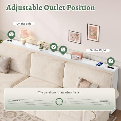 FAVOOSTY 39.4" Sofa Table Behind Couch, Narrow Console Entry Table, White