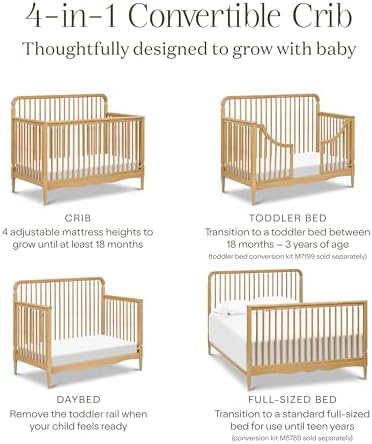 NAMESAKE Liberty 4-in-1 Convertible Spindle Crib in Honey,