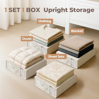 Cotton Linen Sheet Organizers and Storage, 6Pack Off-White