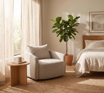Oversized Boucle Swivel Accent Chair, 40" Wide Upholstered Armchair,5Colors (2, Heather Grey)