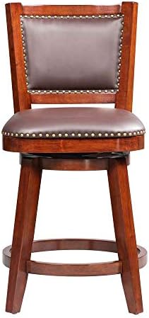 Boraam Broadmoor Swivel Counter Stool, 40-Inch, Cherry