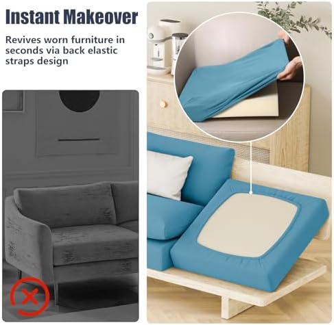 8Pcs Outdoor Cushion Covers, Stretch Patio Furniture Couch Chair Slipcovers