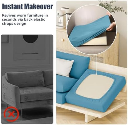 8Pcs Outdoor Cushion Covers, Stretch Patio Furniture Couch Chair Slipcovers