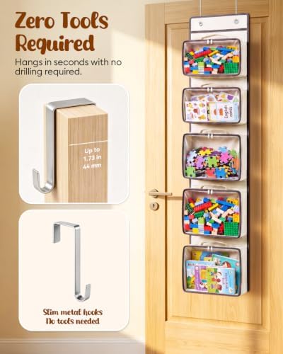 Over the Door Toy Storage, Hanging Toy Storage Organizer for Small Toys