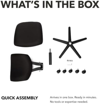 HON Volt Ergonomic Office Chair, Armless, Office Desk Computer Chair, Black