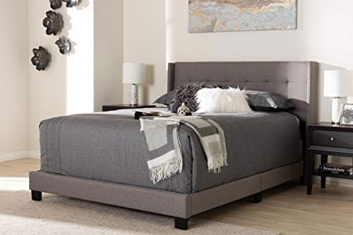 Baxton Studio Beds (Box Spring Required), King, Grey