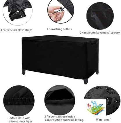 Fire Pit Cover-44"L x 26"W x 24"H,Waterproof Patio Outdoor Cover,600D Heavy Duty Fabric with PVC Coating,Weather Resistant,Fit for Table Propane Gas Firepit