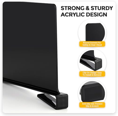 Matte Black Acrylic Shelf Dividers for Closets Organizer & Storage,2 Pack