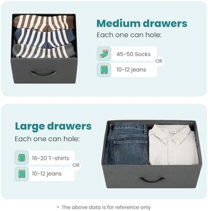 OLIXIS 7 Drawer Fabric Dresser for Bedroom, Clothes Storage Tower, Gray