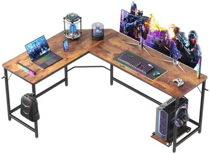 DUMOS 66" L Shaped Gaming Computer Desk, Sturdy Corner Table