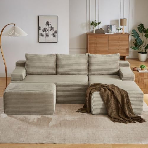 96IN U Shaped Boneless Sectional Compressed Cloud Couches