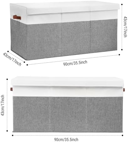 Extra Large Toy Storage Box with Lid,Toy Chest Bin Basket with Dividers