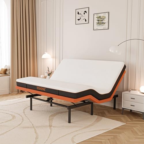 ESHINE King Adjustable Bed Frame with 8" Mattress, Zero Gravity