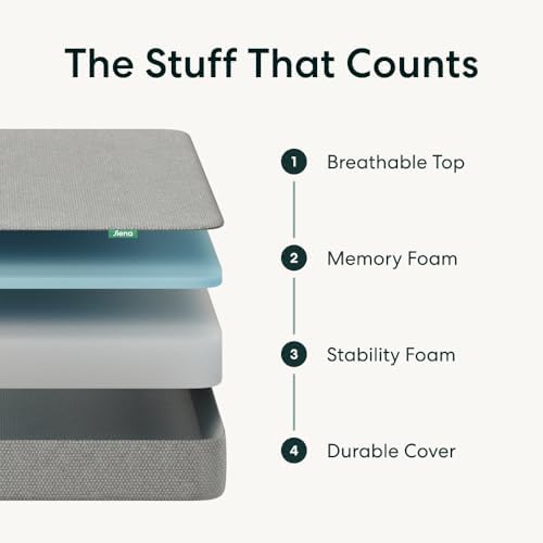 Siena Essential 8" Foam Mattress, Twin XL, Medium Firm Feel