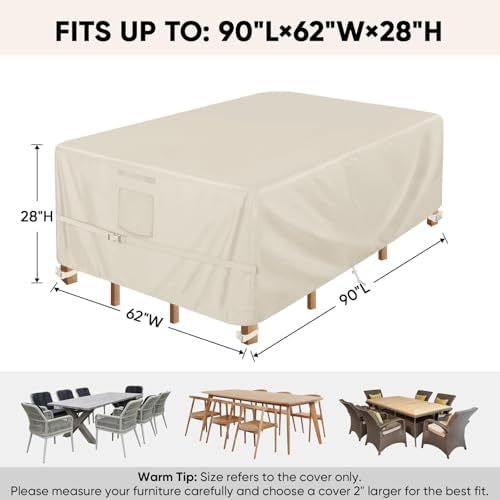 BALEINE Patio Furniture Covers Waterproof, Heavy Duty Outdoor Table Cover