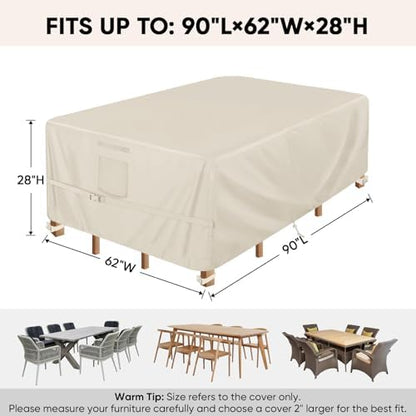 BALEINE Patio Furniture Covers Waterproof, Heavy Duty Outdoor Table Cover