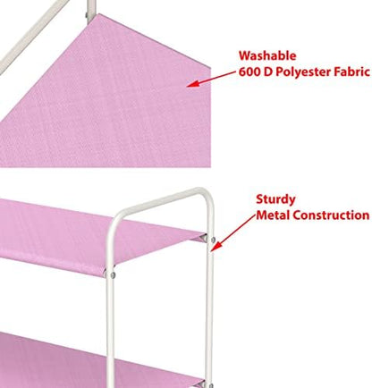 Simple Houseware 3-Tier Closet Storage with 2 Drawers, Pink