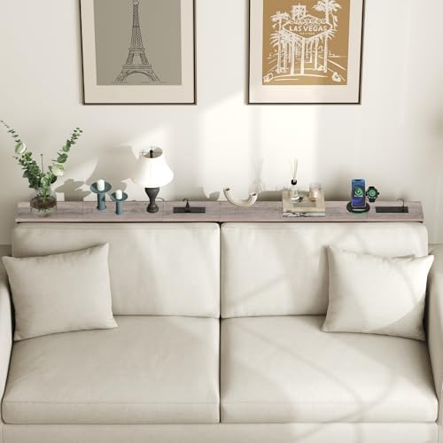 HOOBRO 39.4 Inch Narrow Console Table with Power Outlets, Sofa Table