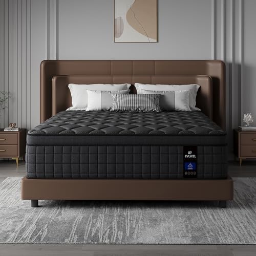 EVLWZL 14 Inch Queen Mattress, Medium Firm Hybrid Queen Mattresses, Memory Foam Mattress in a Box with Individually Wrapped Pocket Springs, Reinforced Edge Support, Pressure Relief, Motion Isolation