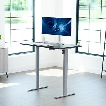 VIVO Electric Standing Desk, Solid 1-Piece 48" x 30" Black Top