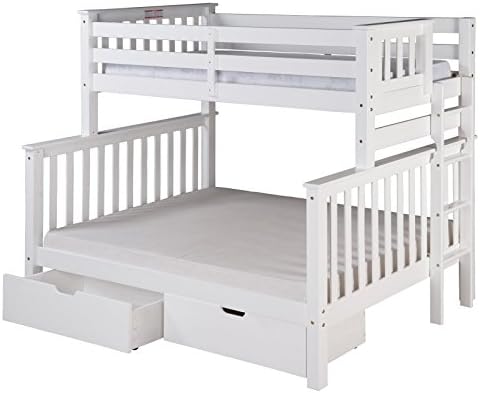 Camaflexi Santa Fe Mission Tall Bunk Bed End Ladder, Twin Over Full, White