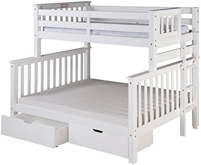 Camaflexi Santa Fe Mission Tall Bunk Bed End Ladder, Twin Over Full, White