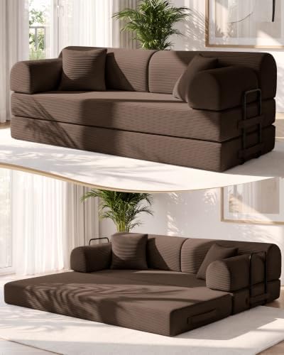 78.8" Convertible Sofa Bed, High Back Boneless Couch for Living Room