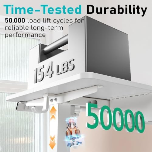 35" Electric Standing Desk, Small Sit Stand up Desk, White