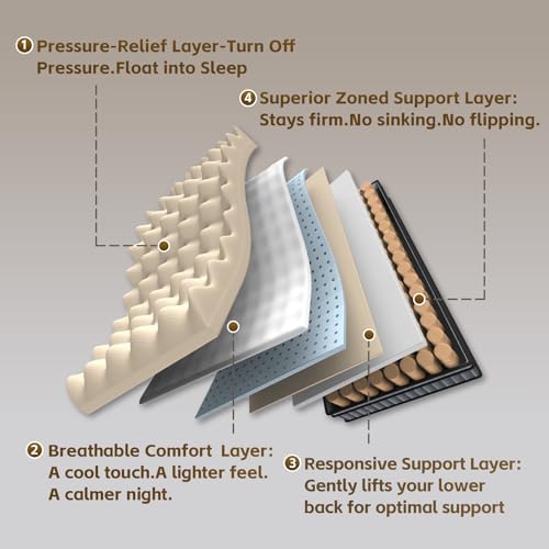 Omblix Queen Mattress 12 Inch,Hybrid Queen Size Mattress in a Box