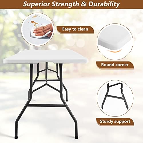 FDW | 8FT Folding Table | White | Portable Plastic Table