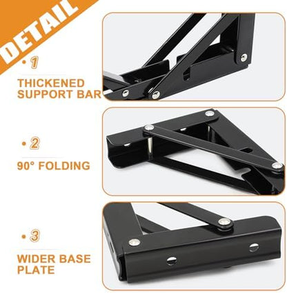 Storystore Folding Shelf Brackets, 20 Inch 2 Pcs Fold Down Table Support