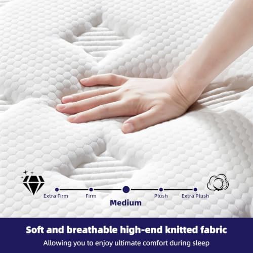 Twin Size Mattress, 12 Inch Hotel Level Hybrid Mattress in a Box, Medium
