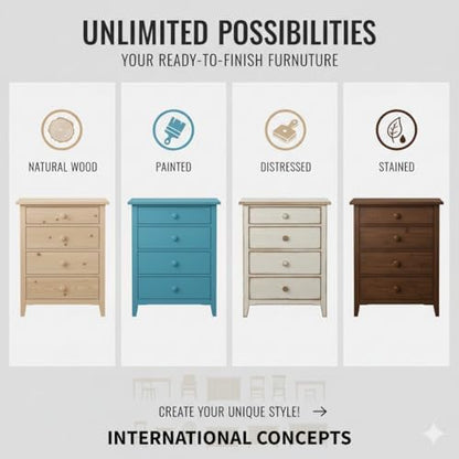 IC International Concepts 36" Round Top Pedestal Dining Table, 29.1" H