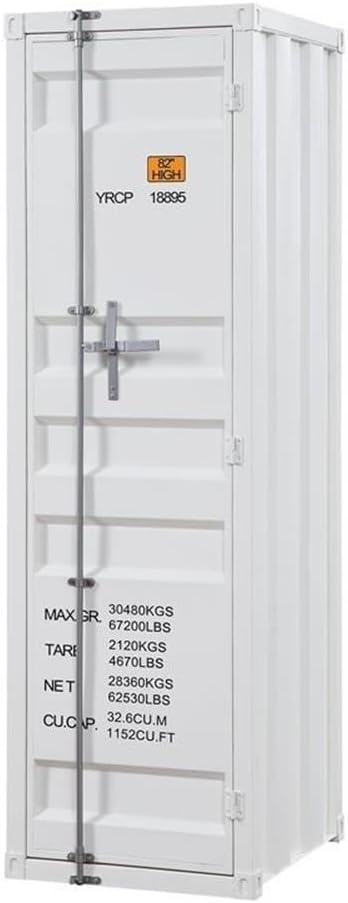 Acme Cargo Wardrobe Metal Armoire with 1 Door in White
