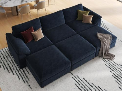 EASE MOOSE Oversized Sleeper Sectional Sofa,Deep Seat Modular Sofa