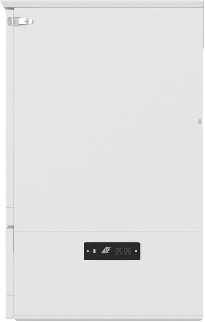AFI, Southampton Murphy Bed Chest Full with 6" Mattress, Built-in USB Charger & Storage Drawer, White