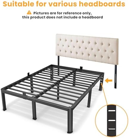 18 Inch California King Size Metal Platform Bed Frame with Round Corner Leg