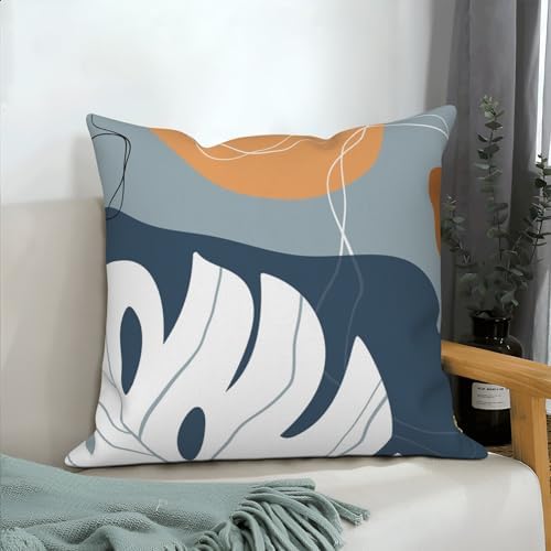 Abstract Palm Leaves Pillow Covers 22''x22'' Set of 4, Modern Geometric Line Pattern Cushion Covers Decorative Tropical Print Pillow Cases for Couch Sofa Bedroom Farmhouse Garden Patio