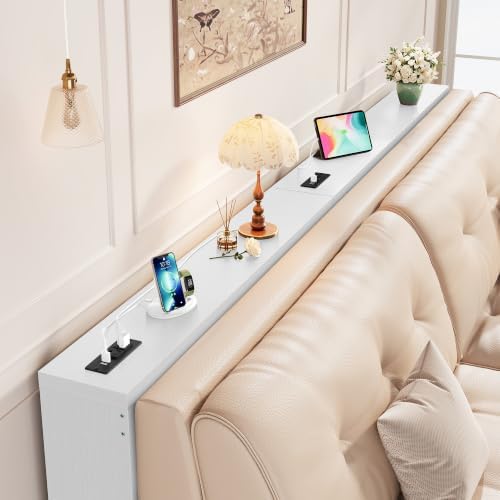 FAVOOSTY 39.4" Sofa Table Behind Couch, Narrow Console Entry Table, White