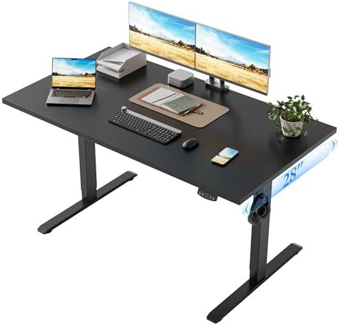 Klicelor 55x28" Deep Electric Height Adjustable Standing Desk, Black