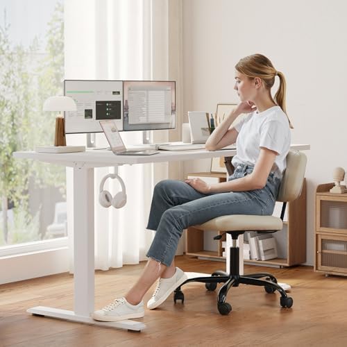 Klicelor 40 x 24 Electric Standing Desk, Height Adjustable, White